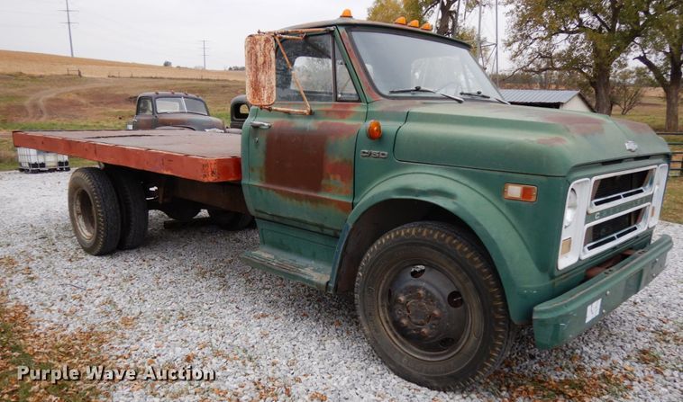 image for item DH6740 1970 Chevrolet C50  dump flatbed truck