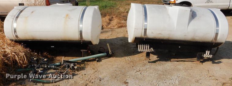 image for item DI8319 (2) 500 gallon poly saddle spray tanks