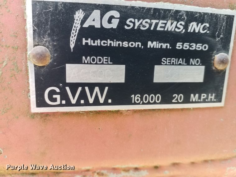 image for item DI8326 Ag Systems AG600 spreader