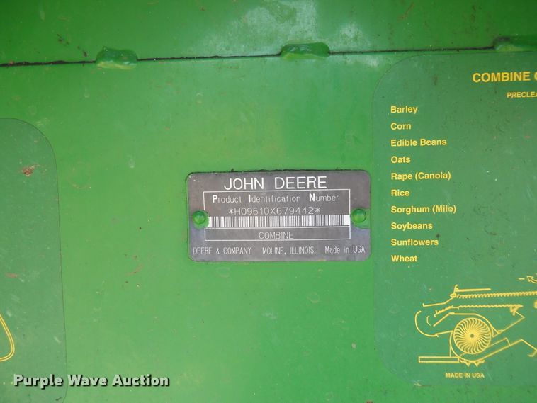 image for item HO9681 1998 John Deere 9610 Maximizer combine