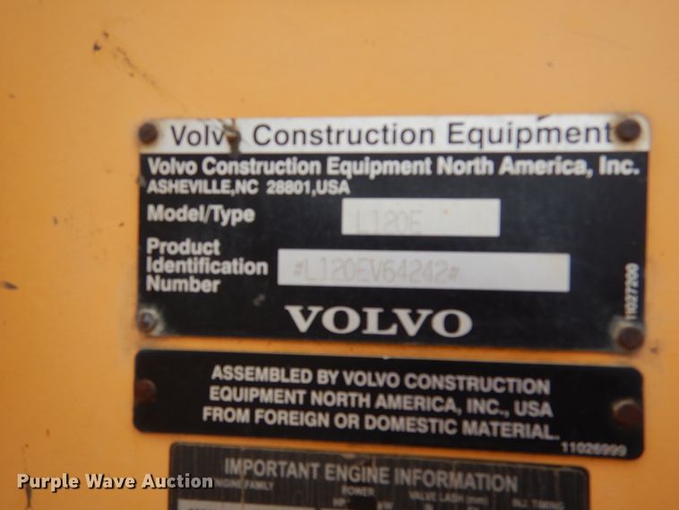 image for item AF9932 2003 Volvo L120E  wheel loader