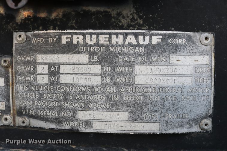 image for item DD6144 1974 Fruehauf FBZ9-F2-40 office trailer