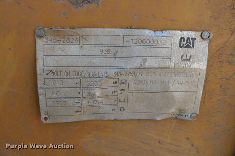 image for item DD6151 2012 Caterpillar 938K  wheel loader