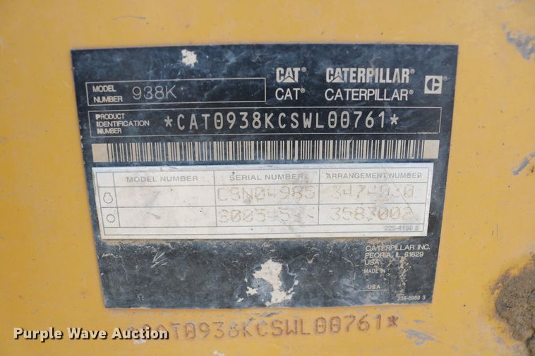 image for item DD6151 2012 Caterpillar 938K  wheel loader