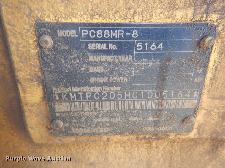 image for item DH7015 2008 Komatsu PC88MR-8  mini excavator