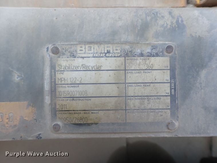 image for item DI7271 2011 Bomag MPH122-2  reclaimer