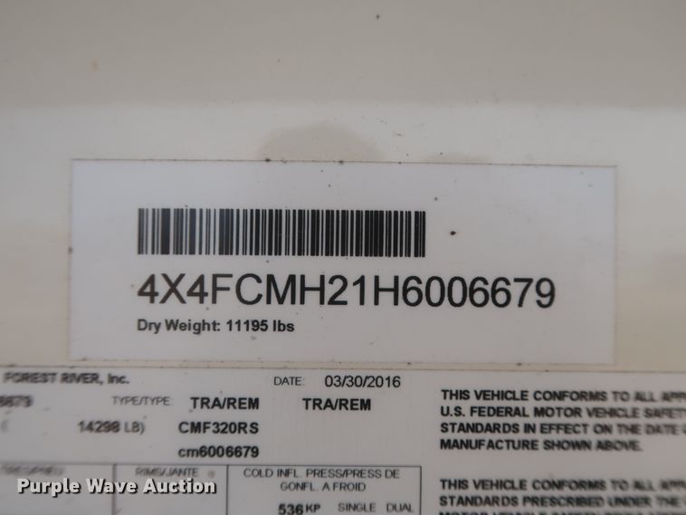 image for item DJ1749 2017 Forest River Palomino Columbus 320RS  camper