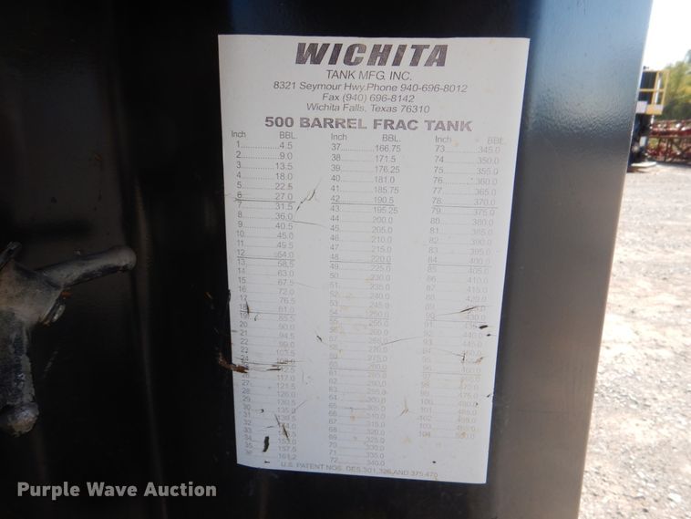 image for item DJ1762 2013 Wichita 500BBL flowback gas buster frac tank trailer