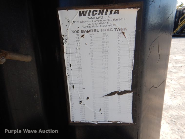 image for item DJ1765 2011 Wichita 500BBL flowback gas buster frac tank trailer