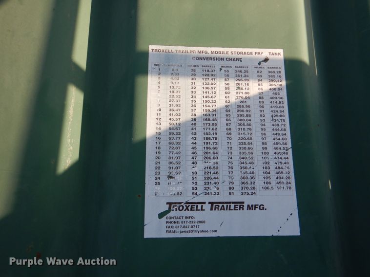 image for item DJ1773 2007 Troxell 500BBL frac tank trailer