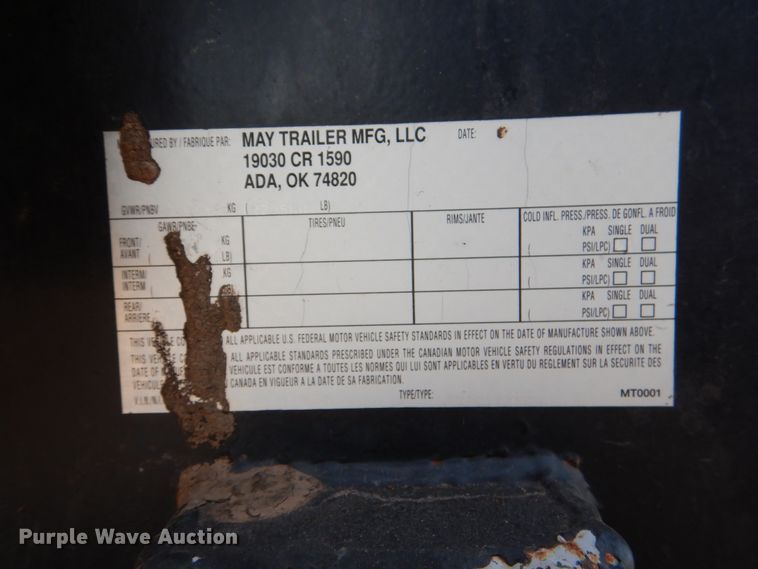 image for item DJ1775 2007 May 500BBL frac tank trailer