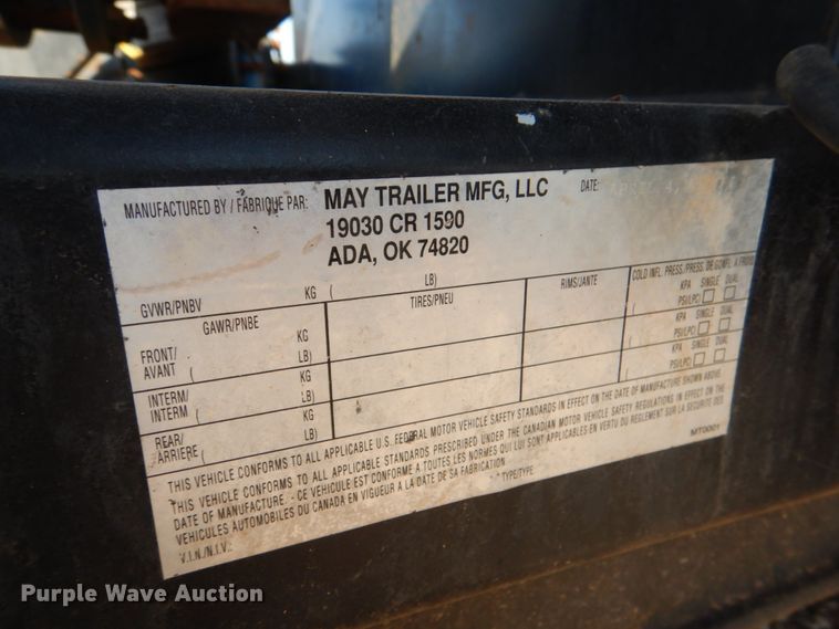 image for item DJ1776 2007 May 500BBL frac tank trailer