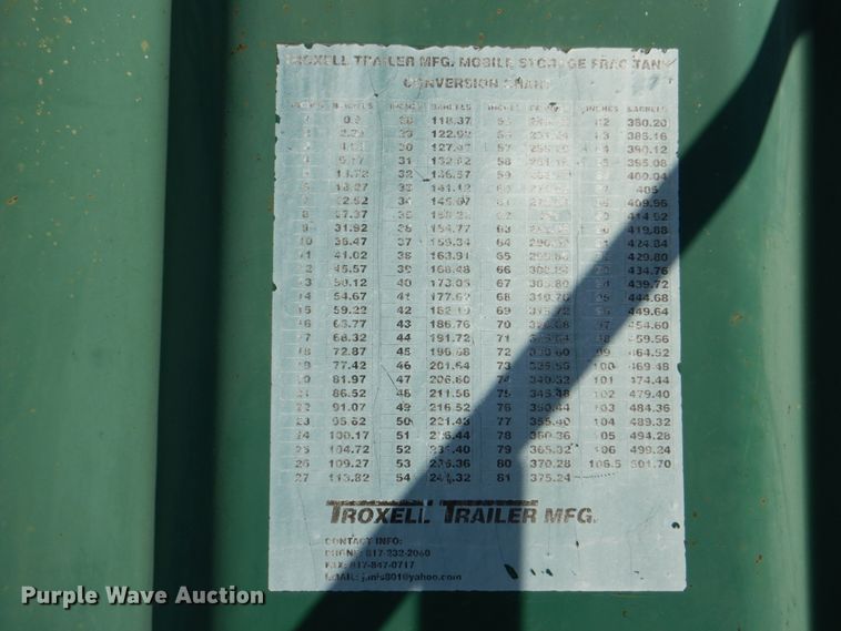 image for item DJ1779 2007 Troxell 500BBL frac tank trailer