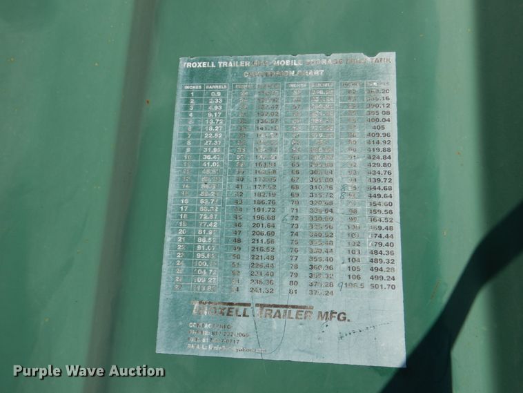 image for item DJ1783 2007 Troxell 500BBL frac tank trailer