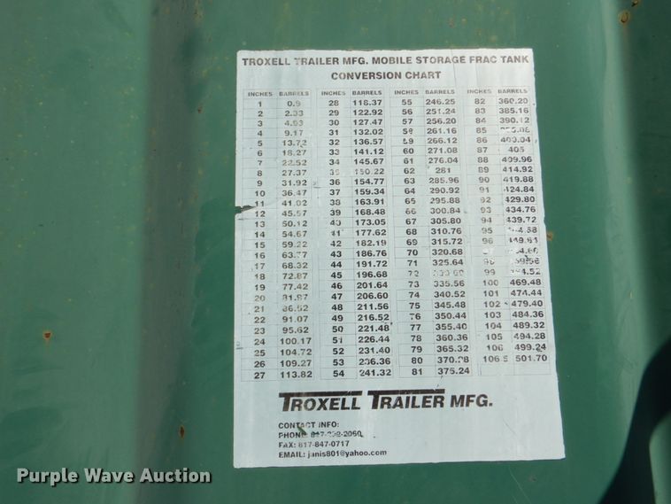 image for item DJ1784 2007 Troxell 500BBL frac tank trailer