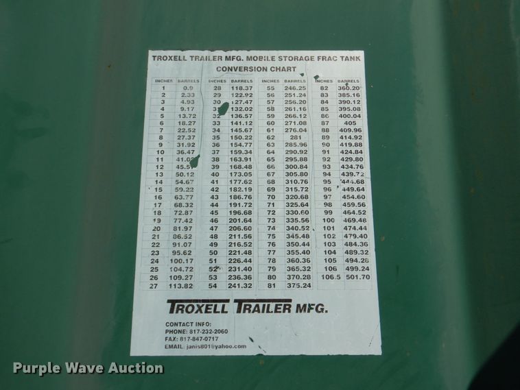 image for item DJ1786 2007 Troxell 500BBL frac tank trailer