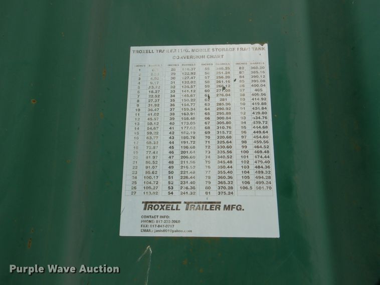 image for item DJ1788 2007 Troxell 500BBL frac tank trailer