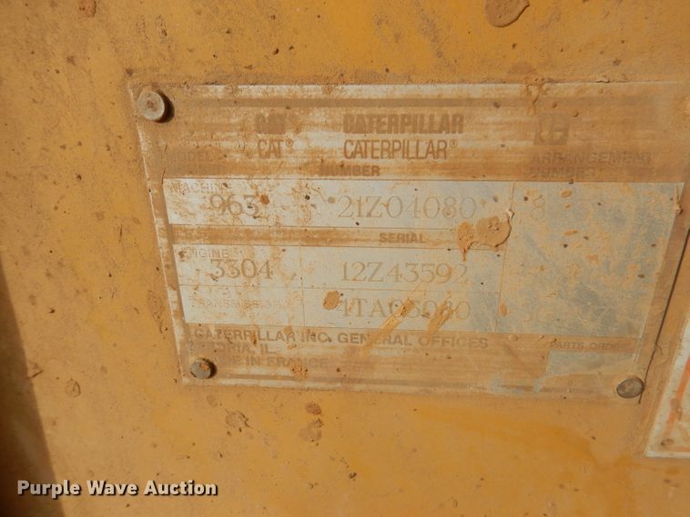 image for item DY9546 1991 Caterpillar 963  track loader