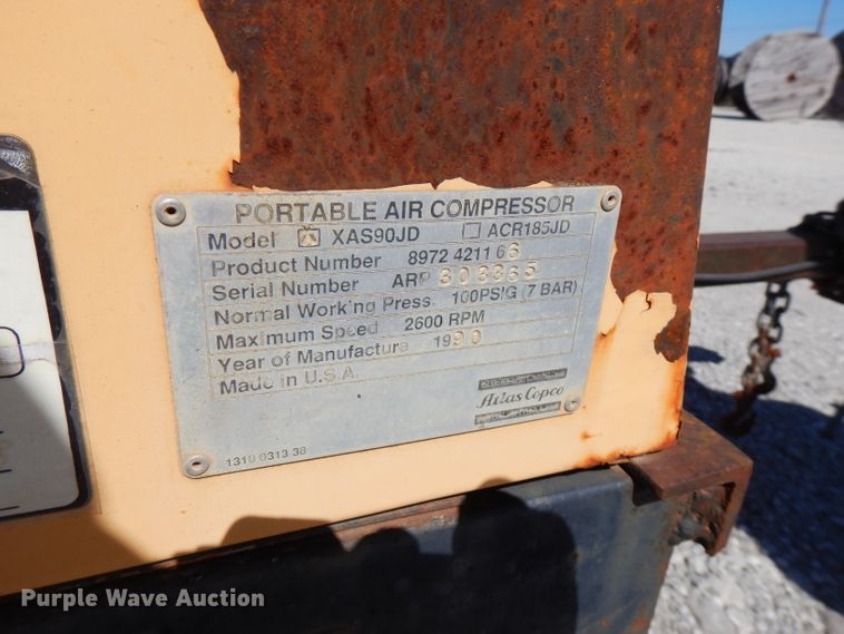 image for item FW9770 Atlas Copco XAS90  air compressor