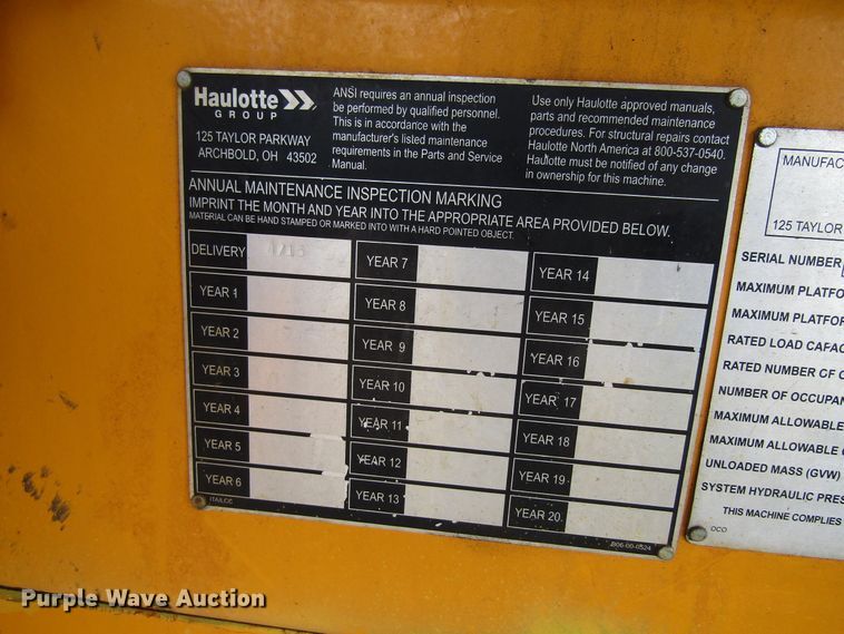 image for item GQ9169 2015 Haulotte 55XA  boom lift