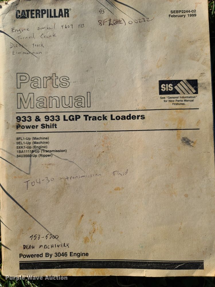 image for item HA9662 1995 Caterpillar 933  track loader