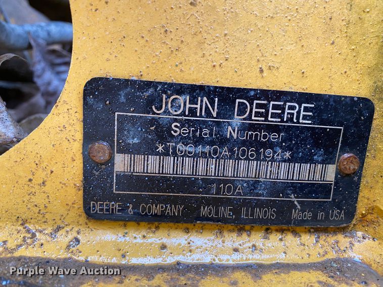 image for item HA9665 John Deere 110  backhoe