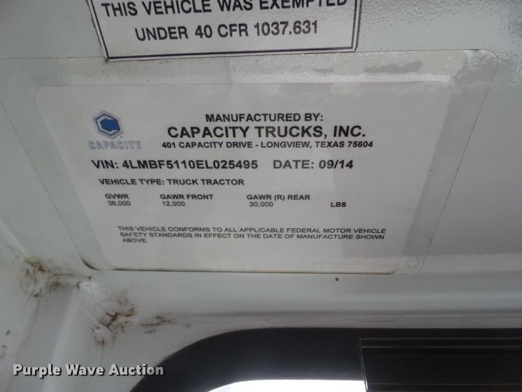 image for item DF0926 2014 Capacity TJ5000  yard truck