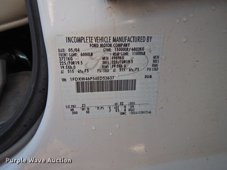 image for item DG1492 2004 Ford F450 Super Duty  brush fire truck