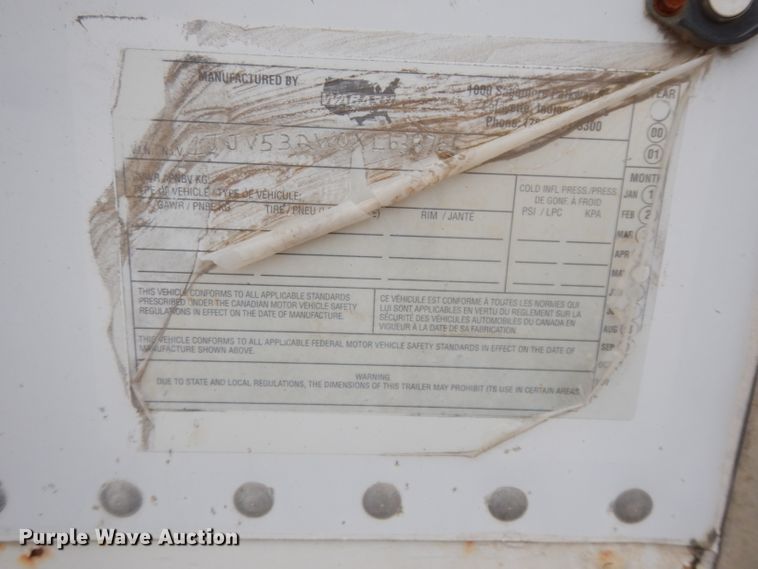 image for item DH3281 1999 Wabash dry van trailer