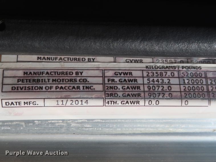 image for item DJ1752 2015 Peterbilt 389  semi truck