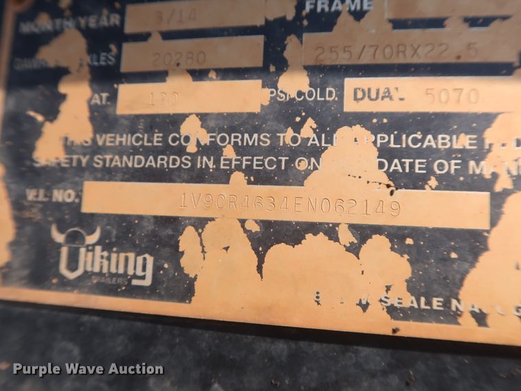 image for item DJ1753 2014 Viking VFD46R16F40T drop deck equipment trailer