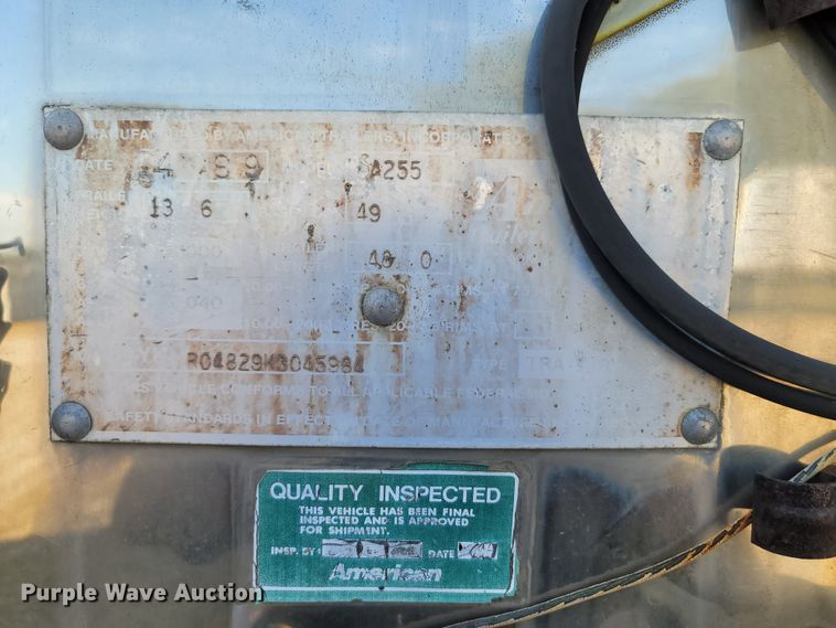 image for item ET9011 1989 American Trailers Inc A255 dry van trailer