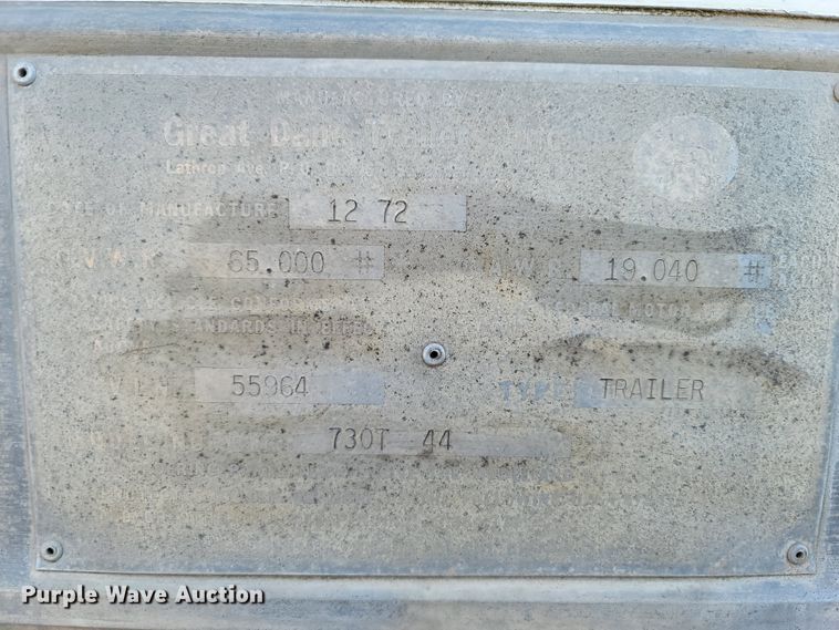 image for item ET9016 1972 Great Dane 730T44 dry van trailer