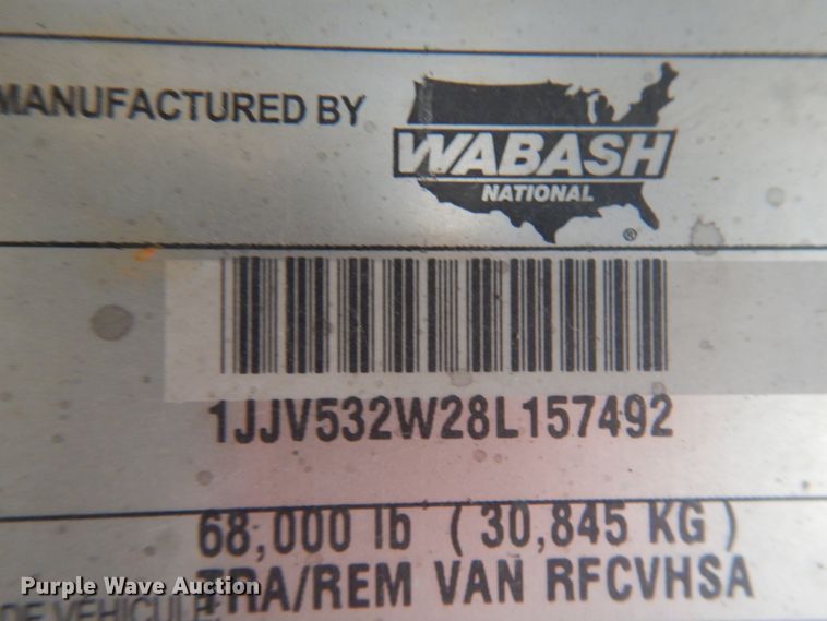image for item HD9110 2008 Wabash refrigerated dry van trailer