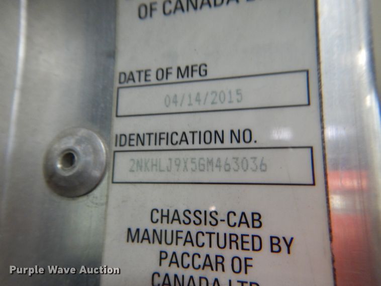 image for item HS9378 2016 Kenworth T370  truck cab and chassis