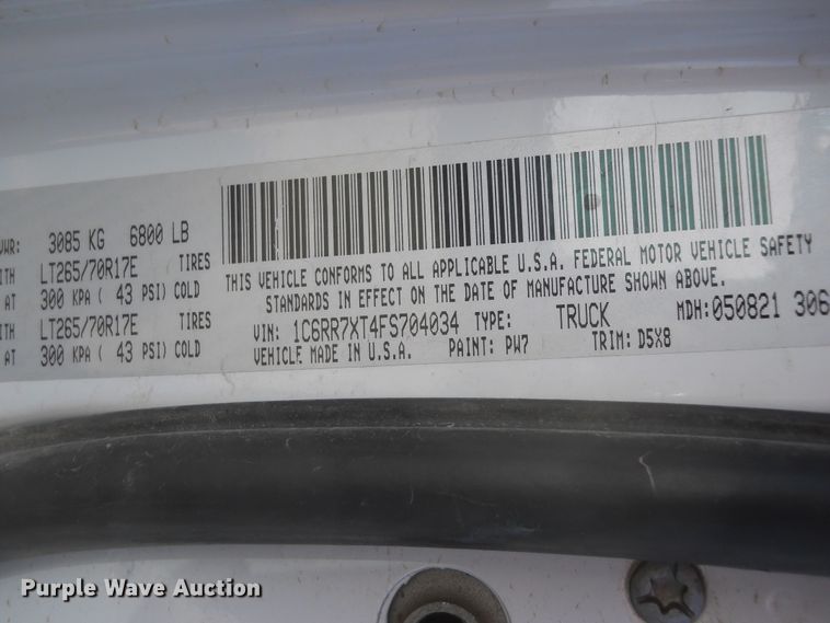 image for item DF4575 2015 Dodge Ram 1500  Crew Cab pickup truck