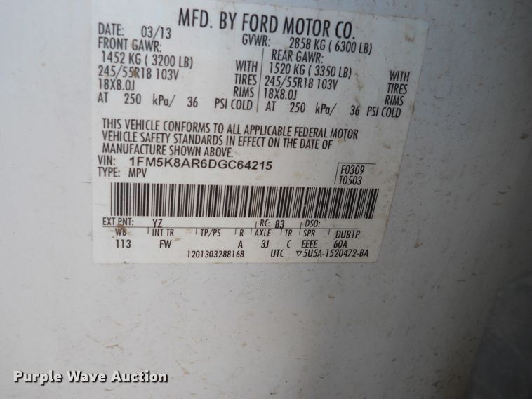 image for item DF4576 2013 Ford Explorer Police Interceptor  SUV