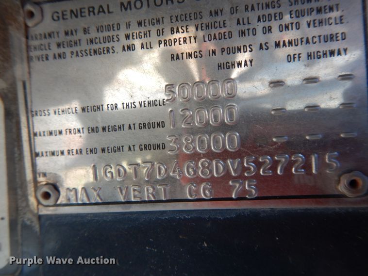 image for item DG6962 1983 GMC 7000  crane truck