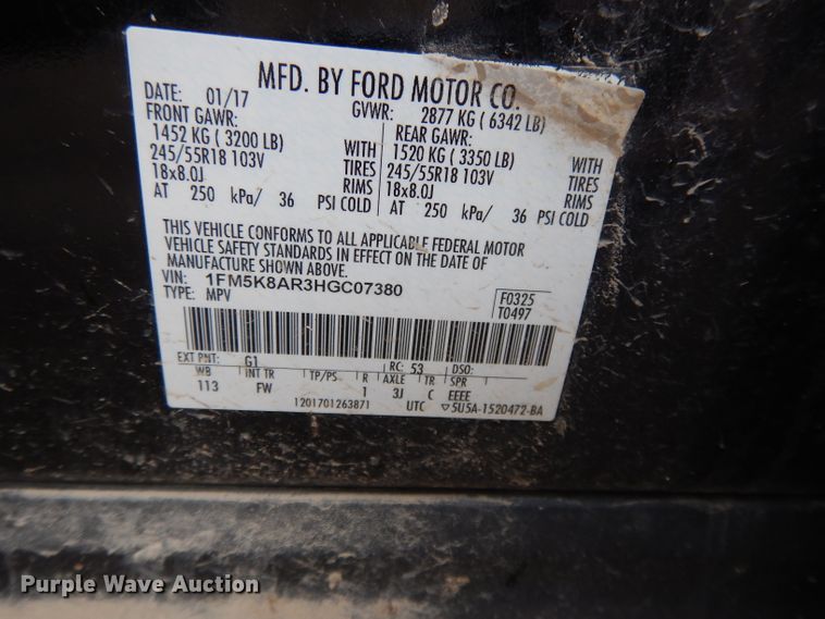 image for item DH3386 2017 Ford Explorer Police  SUV