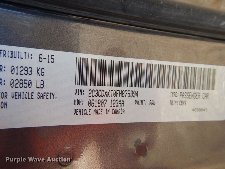 image for item DH5233 2015 Dodge Charger Police