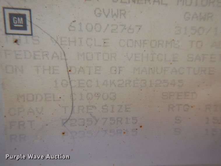 image for item EY9004 1994 Chevrolet 1500  pickup truck