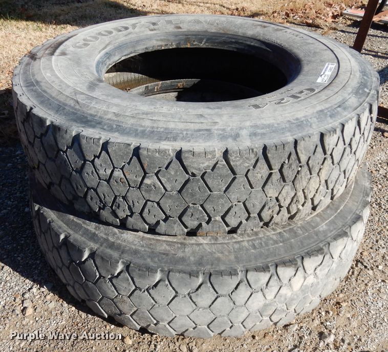 image for item GJ9633 (2) Goodyear 12R22.5 tires
