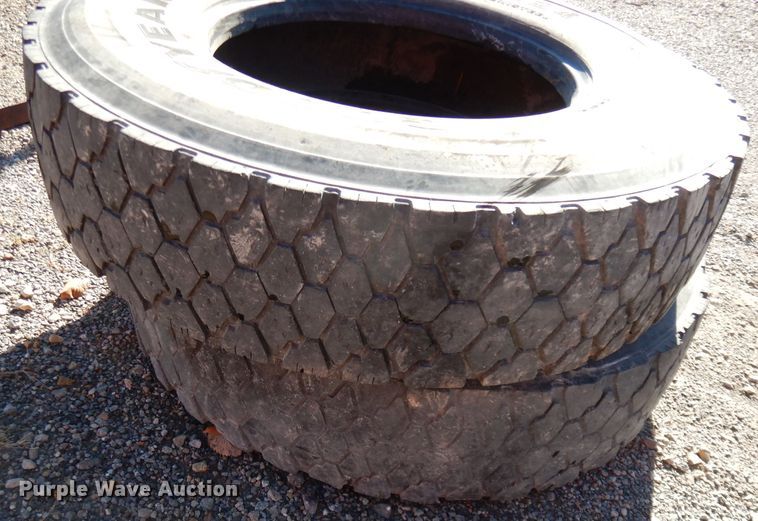 image for item GJ9633 (2) Goodyear 12R22.5 tires
