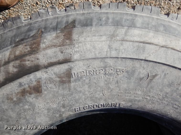 image for item GJ9633 (2) Goodyear 12R22.5 tires