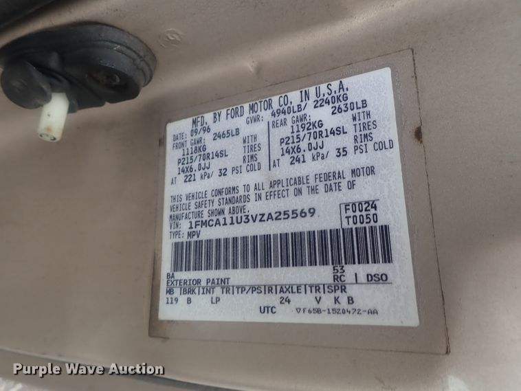 image for item GX9628 1997 Ford Aerostar  van