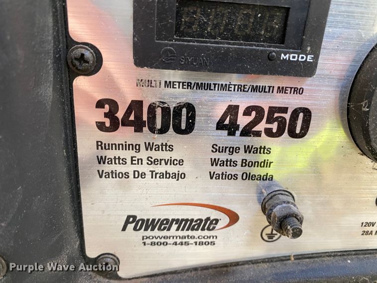 image for item HA9707 2016 Powermate MP0143400 generator