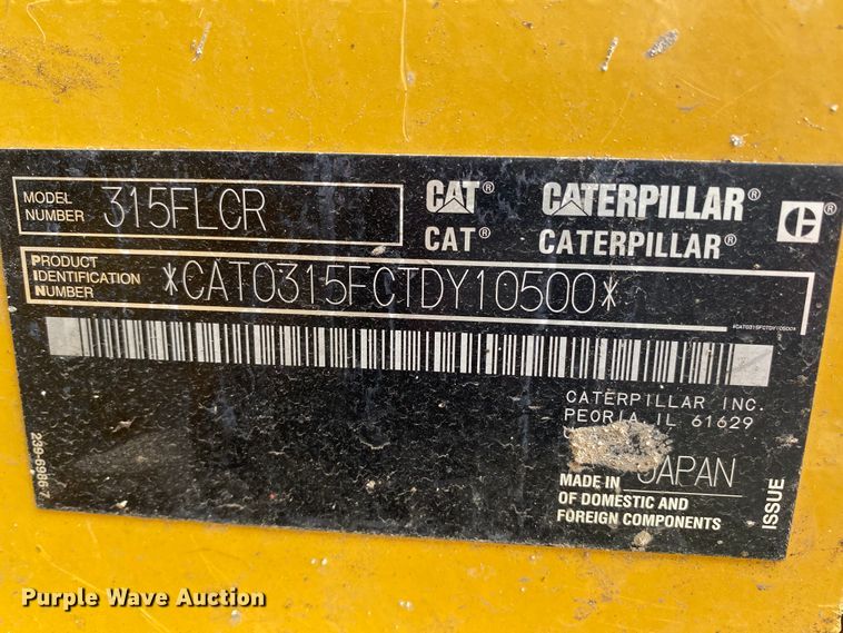 image for item HA9721 2017 Caterpillar 315F LCR  excavator