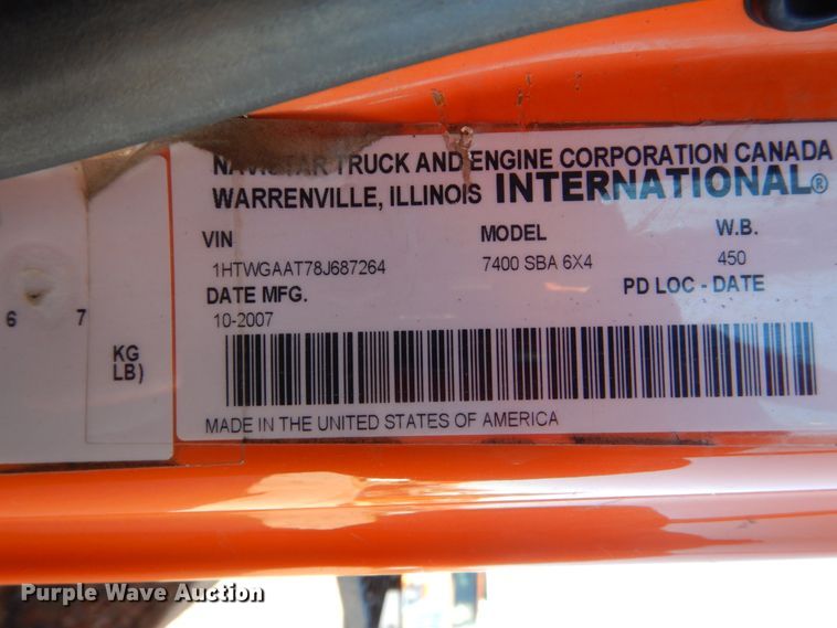 image for item HS9447 2008 International WorkStar 7400  dump truck