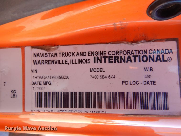 image for item HS9452 2008 International WorkStar 7400  dump truck