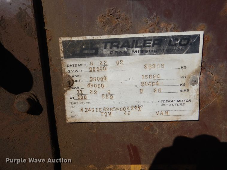 image for item HS9465 2003 CPS walking floor trailer